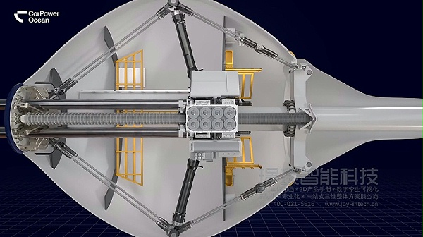 海浪能量转换器结构三维动画